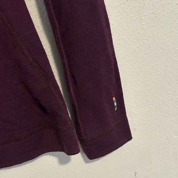 Smartwool merino base layer 1/4 zip Women's Burgundy Long Sleeve Top - Picture 4 of 6